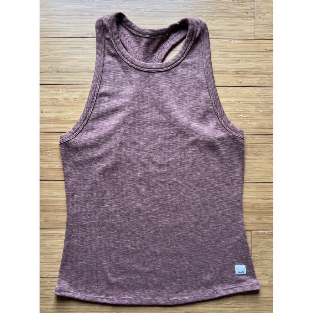 Vuori Ribbed Racerback Tank Top Sz S Brown Stretch Active Athletic Athleisure